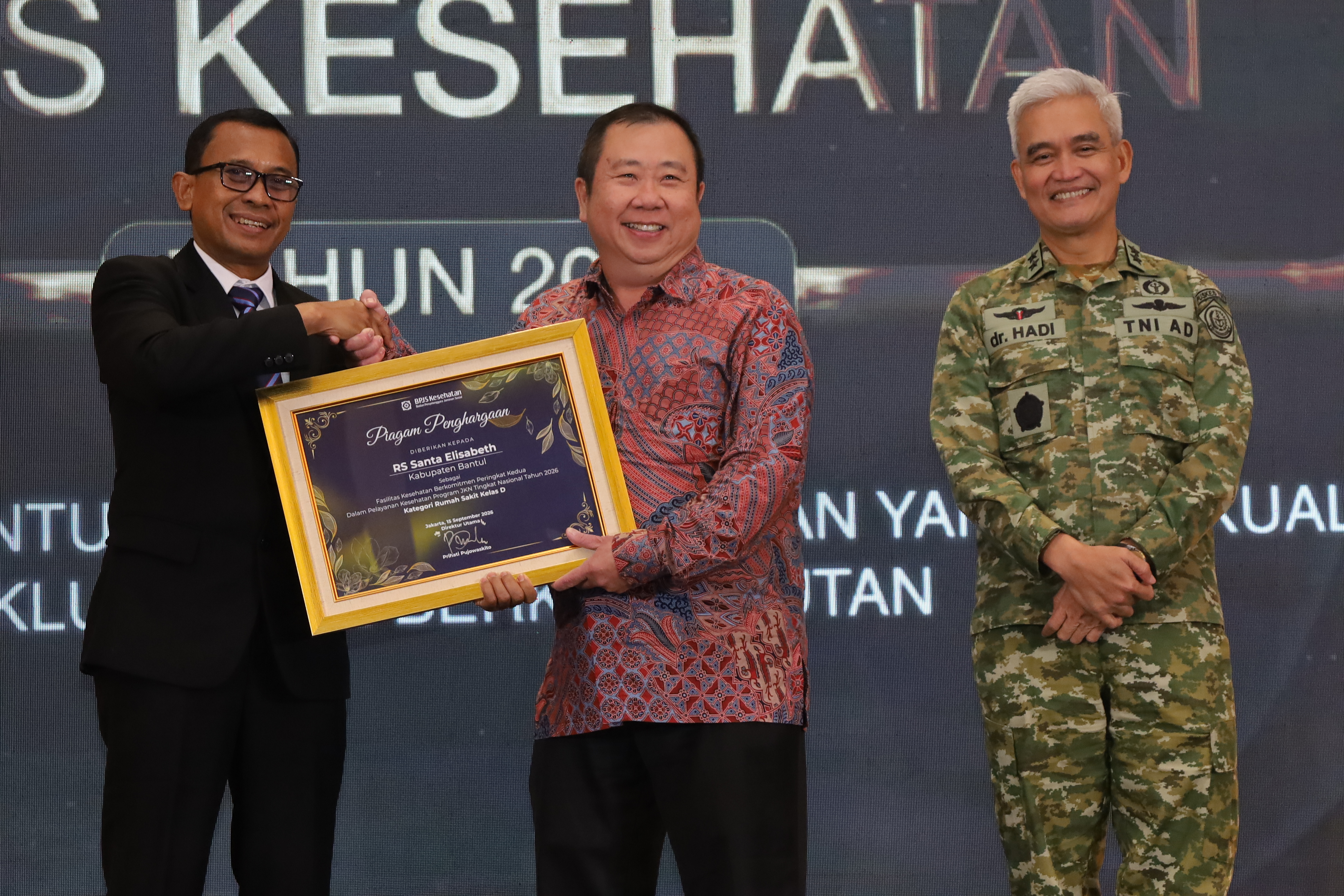 Peringkat II Pelayanan Program JKN Tingkat Nasional Tahun 2026 Rumah Sakit Santa Elisabeth 
